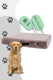 Produktbild von MAELSON Tierbett MemoFluff Orthopädisches Hundekissen Stone