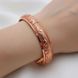 Produktbild von Magnetschmuck Kupfer Armband mit Rosenmotiv für Damen