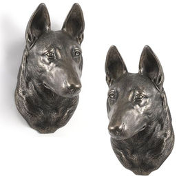 Malinois Belgian Shepherd Dog - Hundestatue hängende Büste braun – Bild 1 von 7