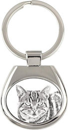Produktbild von Manx Cat - keychain with a cat, keychain with a print, personalized pendant from the Art-Dog brand silber