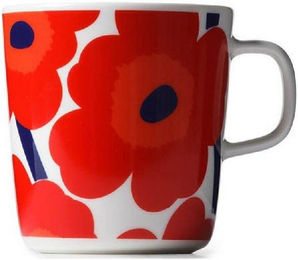Marimekko Geschirr Becher Oiva Unika Rot-Weiß (Groß) – Bild 1 von 5