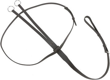 Martingal mit Stopper V aus Leder schwarz – Bild 1 von 3