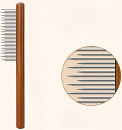 Produktbild von Massivholzkamm Haustierpflege mit Edelstahlzähnen