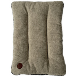 Produktbild von Matratze „Nubi“ Bouclé für Hund und Katze, Beige mit braunem Keder