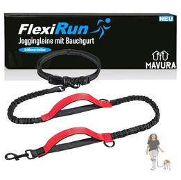Produktbild von MAVURA FlexiRun Joggingleine mit Bauchgurt