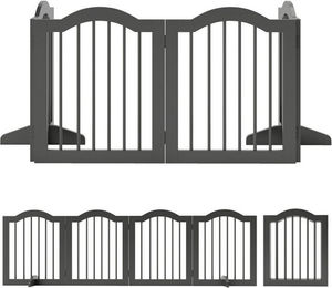 MC Star Absperrgitter Hund Freistehendes Schutzgitter mit Füßen, Klappbar Hundegitter, (4 Paneelen, 208 x 29,5 x 61 cm, Schwarz) – Bild 1 von 5
