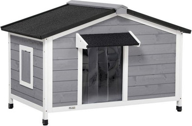 Produktbild von MC Star Hundehütte aus Tannenholz mit öffnendem Asphaltdach