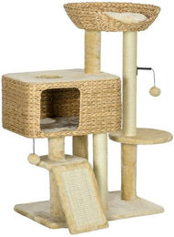 Produktbild von MC Star Kratzbaum 8 cm Katzenbaum mit 2 Liegeflächen und Spielball