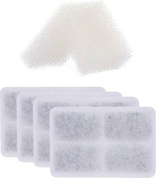 Produktbild von Mechright Trinkbrunnen 4-teiliges Filterset für Haustierbrunnen + Filterschwamm, Ultrafeine Holzkohlepartikel, Siebmaterial