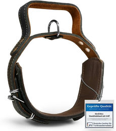 Produktbild von MediMuc Hunde-Halsband Hundehalsband mit Griff, Lederhalsband, Griffhalsband