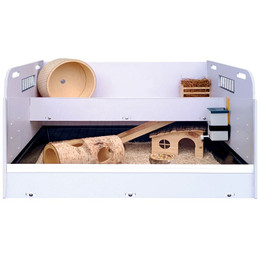 Produktbild von Meerschweinchen Stall Deluxe - Komplettset mit Holzausstattung - Kleintierstall