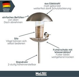 Produktbild von MeLiTec Vogelhaus VH04 aus Edelstahl