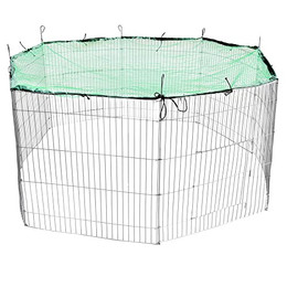 Produktbild von Melko Freigehege aus 8 Gittern mit Netz und Tür Ø 204 cm