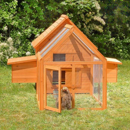 Produktbild von Melko Hühnerstall aus Holz mit Gehege und Nestboxen