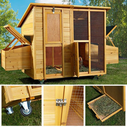 Produktbild von Melko Hühnerstall Hühnerhaus Kaninchenkäfig Hasenstall Braun