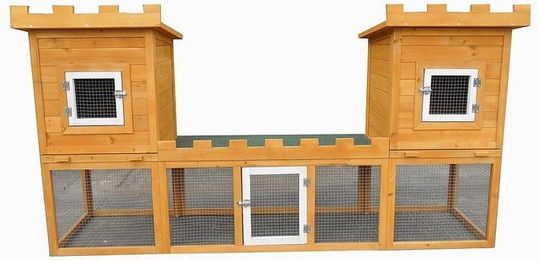 Produktbild von Melko Kleintierkäfig Stall Kleintierstall Hasenstall Freigehege aus Holz XXL Haus bodenfrei