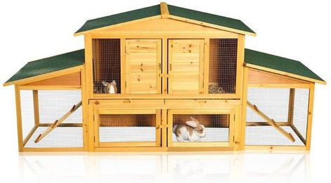 Produktbild von Melko Kleintierstall Hasenkäfig Hasenstall Holz Freilauf Freigehege