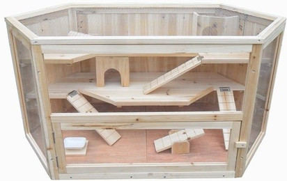 Produktbild von Melko Kleintierstall Kleintiergehege Hamsterkäfig Holz Naturbelassen