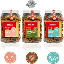 Produktbild von Mera Dog pure goody snacks Truthahn & Reis 600 g