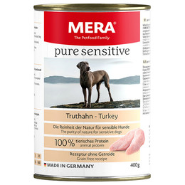 Produktbild von Mera Dog Pure Sensitive Meat Truthahn - 6 x 400 g