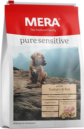 Produktbild von mera pure sensitive Junior Truthahn/Reis Hundetrockenfutter 2 x 12,5 Kilogramm