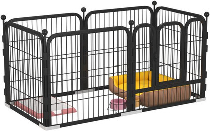 Produktbild von Metal Pet Fence Safe Prevent Slipping Snap Connection Dog Exercise Fence for Small Medium Large 6 Slices 120x60x60cm/47.2x23.6x23.6in
