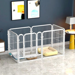 Produktbild von Metal Pet Fence Safe Prevent Slipping Snap Connection Dog Exercise Fence for Small Medium Large 6 Slices 120x60x60cm/47.2x23.6x23.6in
