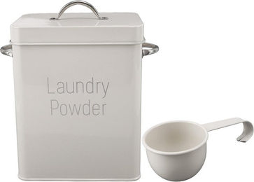 Produktbild von Metall-Waschraumbehälter mit zwei Griffen und Löffeldeckel - 1,5 kg