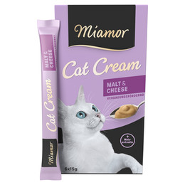 Produktbild von Miamor Cat Cream Malzpaste mit Käse - 6 x 15 ml