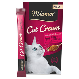 Produktbild von Miamor Cat Cream Rind + Gemüse - 5 x 15 g