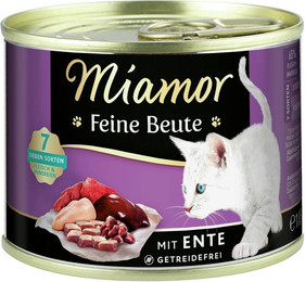 Produktbild von Miamor Feine Beute 185g Dose Katzennassfutter Sparpaket 24 x 185 Gramm Ente