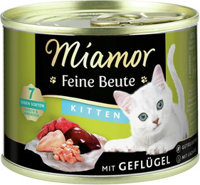 Produktbild von Miamor Feine Beute 185g Dose Katzennassfutter Sparpaket 24 x 185 Gramm Kitten Geflügel