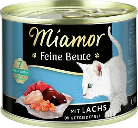 Produktbild von Miamor Feine Beute 185g Dose Katzennassfutter Sparpaket 24 x 185 Gramm Lachs
