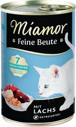 Produktbild von Miamor Feine Beute 400g Dose Katzennassfutter Sparpaket 24 x 400 Gramm Lachs