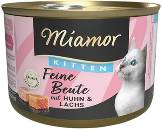 Produktbild von Miamor Feine Beute Kitten Dose 185g Katzennassfutter 24 x 185 Gramm Huhn & Lachs