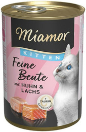 Produktbild von Miamor Feine Beute Kitten Dose 400g Katzennassfutter 24 x 400 Gramm Huhn & Lachs