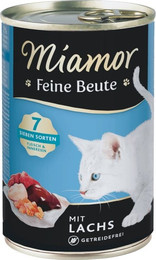 Produktbild von Miamor Feine Beute Lachs Nassfutter für Katzen - 12 x 400 g