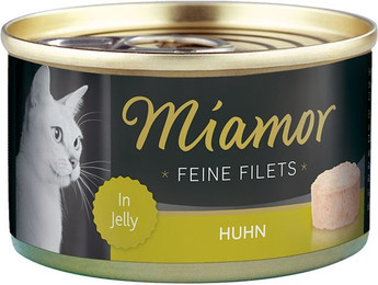Produktbild von Miamor Feine Filets in Jelly 100g Dose Katzennassfutter 24 x 100 Gramm Huhn