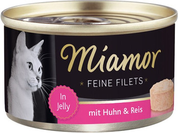 Produktbild von Miamor Feine Filets in Jelly 100g Dose Katzennassfutter 24 x 100 Gramm Huhn & Reis