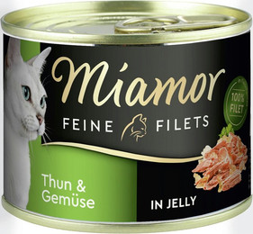 Produktbild von Miamor Feine Filets in Jelly 185g Dose Katzennassfutter 12 x 185 Gramm Thunfisch & Gemüse