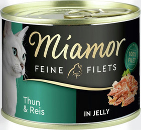 Produktbild von Miamor Feine Filets in Jelly 185g Dose Katzennassfutter 12 x 185 Gramm Thunfisch & Reis