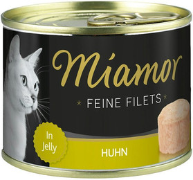 Produktbild von Miamor Feine Filets in Jelly 185g Dose Katzennassfutter Sparpaket 24 x 185 Gramm Huhn