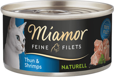 Produktbild von Miamor Feine Filets Naturell Thunfisch&Shrimps 48x80g Sparpaket