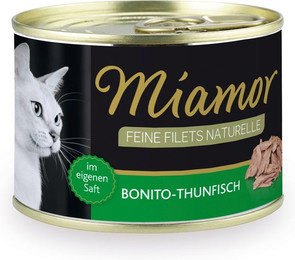 Produktbild von Miamor Feine Filets Naturelle 156g Dose Katzennassfutter 12 x 156 Gramm Bonito-Thunfisch