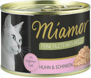 Produktbild von Miamor Feine Filets Naturelle 156g Dose Katzennassfutter 12 x 156 Gramm Huhn & Schinken