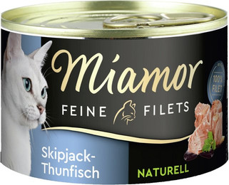 Produktbild von Miamor Feine Filets Naturelle 156g Dose Katzennassfutter 12 x 156 Gramm Skipjack-Thunfisch