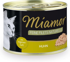 Produktbild von Miamor Feine Filets Naturelle 156g Dose Katzennassfutter Sparpaket 24 x 156 Gramm Huhn
