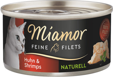 Produktbild von Miamor Feine Filets Naturelle Huhn&Shrimps 48x80g Sparpaket
