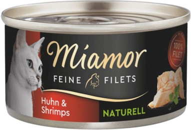 Produktbild von Miamor Feine Filets Naturelle Huhn & Shrimps - 24 x 80 g