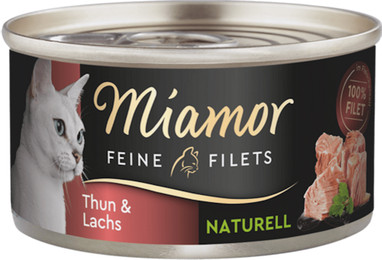 Produktbild von Miamor Feine Filets Naturelle Thunfisch & Lachs 48x80g Sparpaket